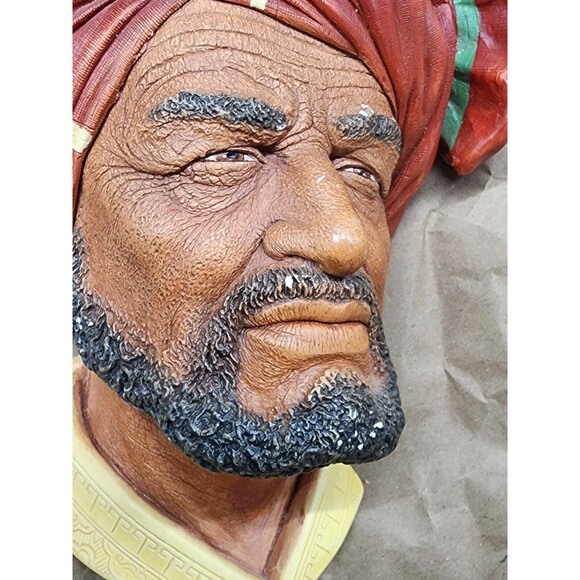 Vintage BOSSON'S Chalkware Head ABDHUL 8" 1960 England - Picture 5 of 8